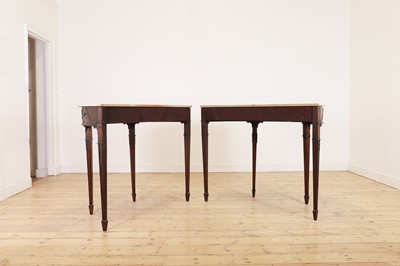 Lot 166 - A pair of George III-style mahogany pier tables in the manner of Robert Adam