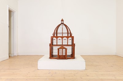 Lot 35 - A large-scale hardwood birdcage