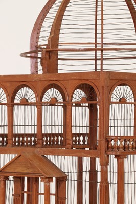 Lot 35 - A large-scale hardwood birdcage