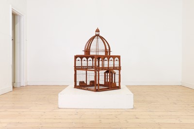 Lot 35 - A large-scale hardwood birdcage