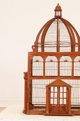 Lot 35 - A large-scale hardwood birdcage