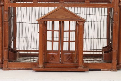 Lot 35 - A large-scale hardwood birdcage