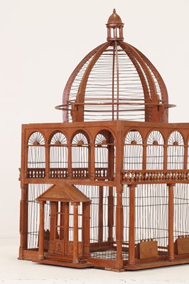 Lot 35 - A large-scale hardwood birdcage