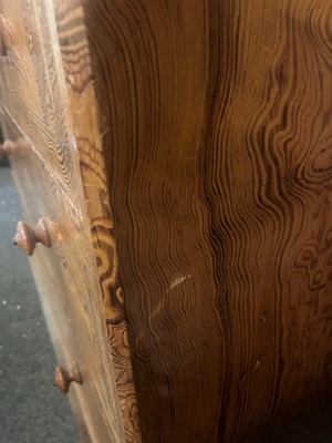 Lot 331 - A Victorian pitch pine chest of drawers