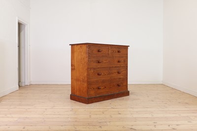 Lot 331 - A Victorian pitch pine chest of drawers