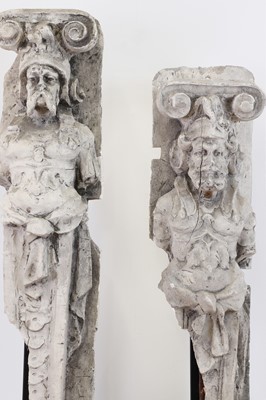 Lot 281 - Two Renaissance-style plaster figural corbels