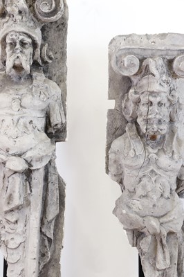 Lot 281 - Two Renaissance-style plaster figural corbels