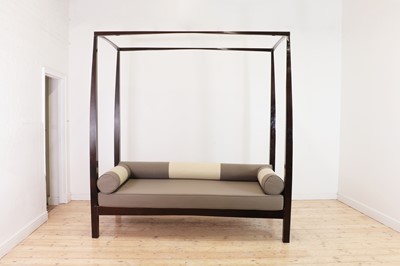 Lot 479 - A stained wooden four-poster daybed