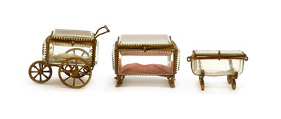Lot 146 - A group of three glass jewellery caskets