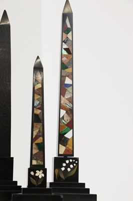 Lot 260 - Three Ashford black marble obelisks