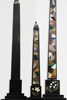 Lot 260 - Three Ashford black marble obelisks