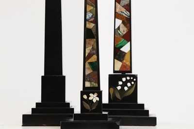 Lot 260 - Three Ashford black marble obelisks