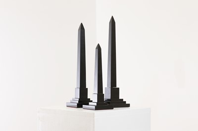 Lot 260 - Three Ashford black marble obelisks