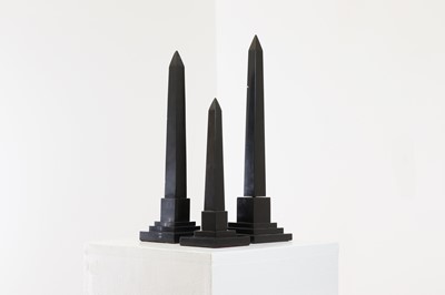 Lot 260 - Three Ashford black marble obelisks