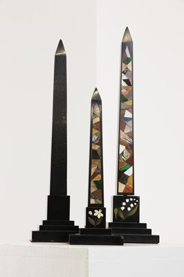 Lot 260 - Three Ashford black marble obelisks
