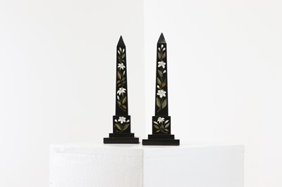 Lot 242 - A pair of Ashford black marble obelisks