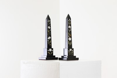 Lot 242 - A pair of Ashford black marble obelisks