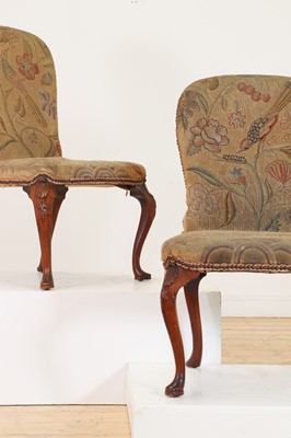 Lot 264 - A pair of George I walnut side chairs