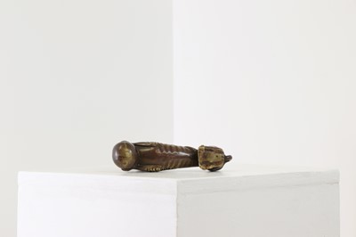 Lot 311 - A Romanesque-style bronze recumbent lion