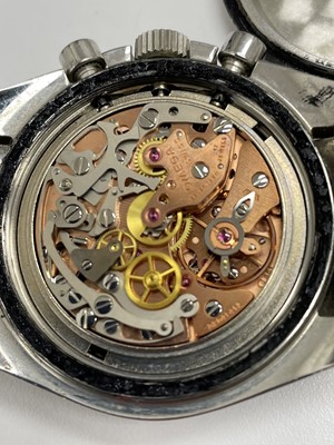 Lot 283 - A gentlemen's stainless steel Omega 'Speedmaster' chronograph mechanical bracelet watch, c.1971.