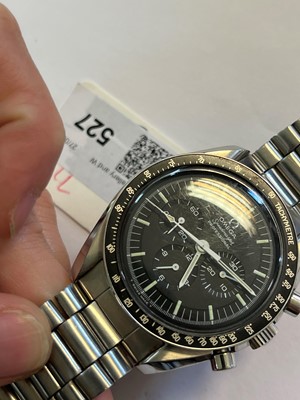 Lot 283 - A gentlemen's stainless steel Omega 'Speedmaster' chronograph mechanical bracelet watch, c.1971.