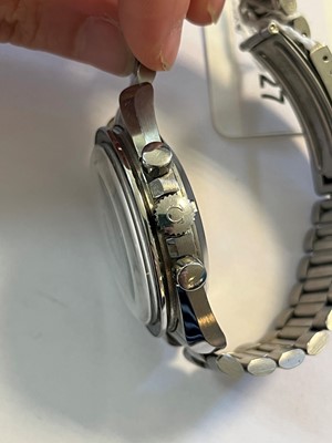 Lot 283 - A gentlemen's stainless steel Omega 'Speedmaster' chronograph mechanical bracelet watch, c.1971.