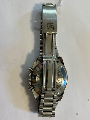 Lot 283 - A gentlemen's stainless steel Omega 'Speedmaster' chronograph mechanical bracelet watch, c.1971.