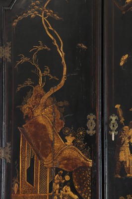 Lot 359 - A black and gilt japanned corner cabinet