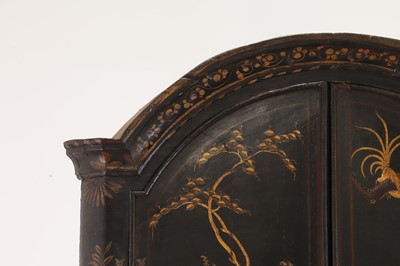 Lot 359 - A black and gilt japanned corner cabinet