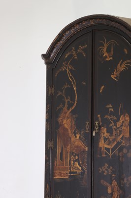 Lot 359 - A black and gilt japanned corner cabinet