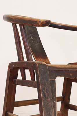 Lot 348 - A pair of elm horseshoe-back chairs