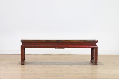 Lot 161 - A red-lacquered low table