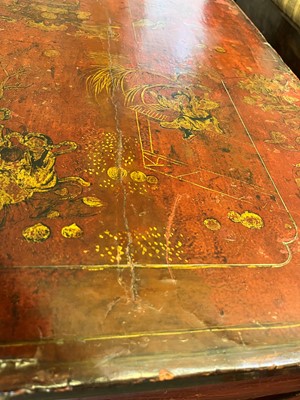 Lot 161 - A red-lacquered low table