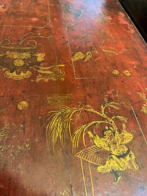Lot 161 - A red-lacquered low table