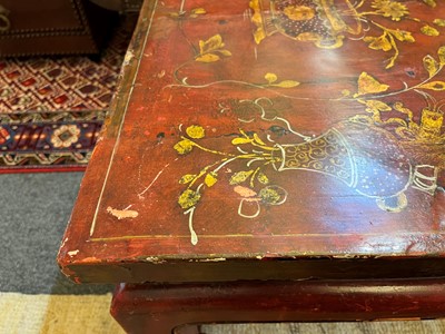 Lot 161 - A red-lacquered low table