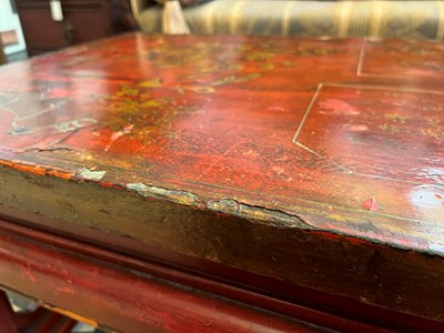 Lot 161 - A red-lacquered low table