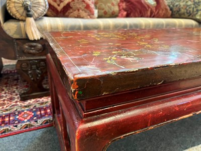 Lot 161 - A red-lacquered low table
