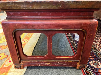 Lot 161 - A red-lacquered low table