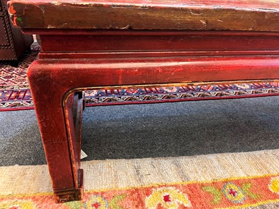 Lot 161 - A red-lacquered low table