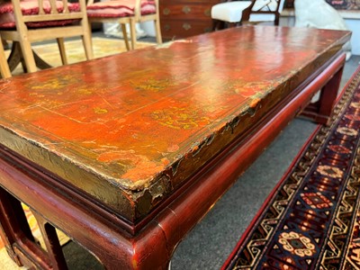 Lot 161 - A red-lacquered low table