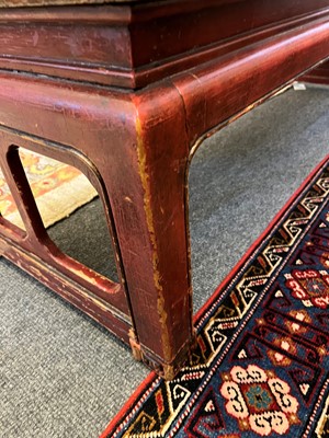 Lot 161 - A red-lacquered low table