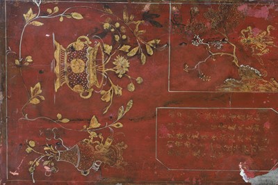 Lot 161 - A red-lacquered low table