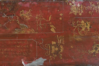 Lot 161 - A red-lacquered low table
