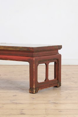 Lot 161 - A red-lacquered low table