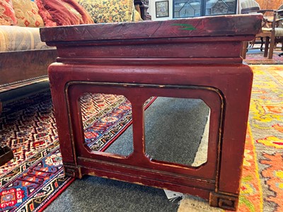 Lot 161 - A red-lacquered low table