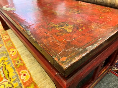 Lot 161 - A red-lacquered low table