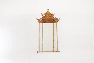 Lot 179 - A chinoiserie coppered metal mirror