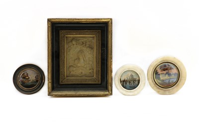 Lot 297 - A group of three reverse painted glass roundels