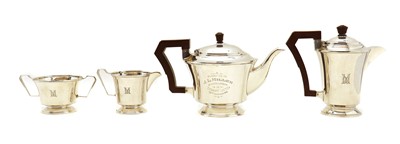 Lot 67 - A silver four piece tea service