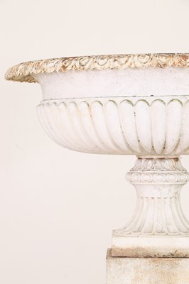 Lot 670 - A large Victorian painted cast iron urn